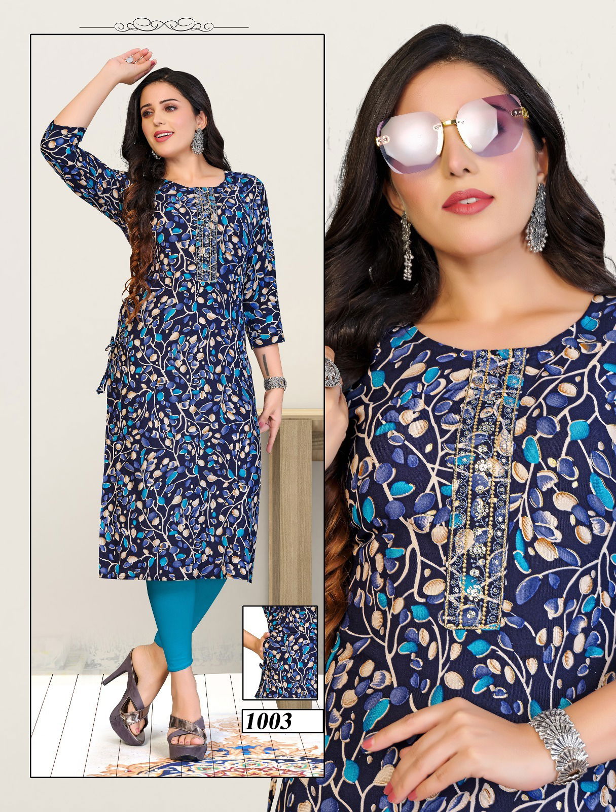 Jlf Beauty Gorgeous 5 Rayon Foil Printed Kurtis Wholesale Shop In Surat