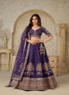 Purple colour Silk With Zari Work Lahenga With Blouse And Dupatta Exporters In India KF 2102
