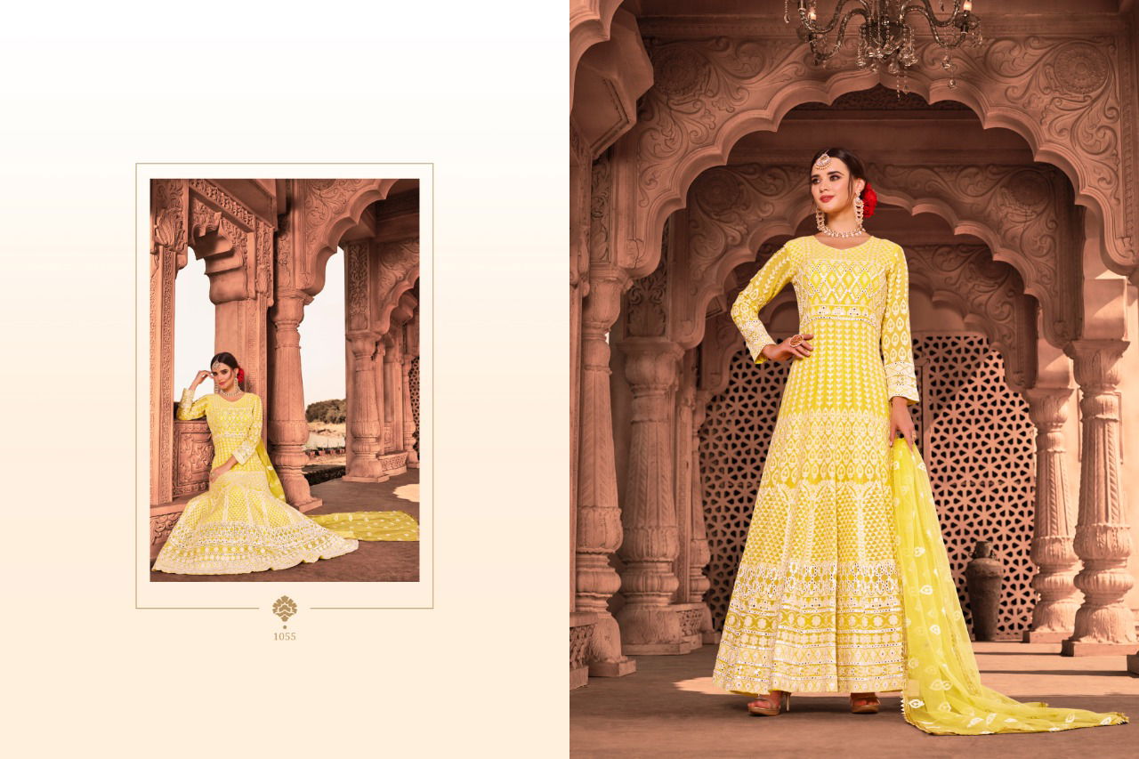 New Collection of Designer Party Wear Full Lucknowi Dress With Bordered Dupatta 