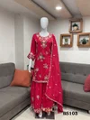 Red Colour Luxuria Vol 1 By Beriston Natural Crepe Sharara Suit BS103
