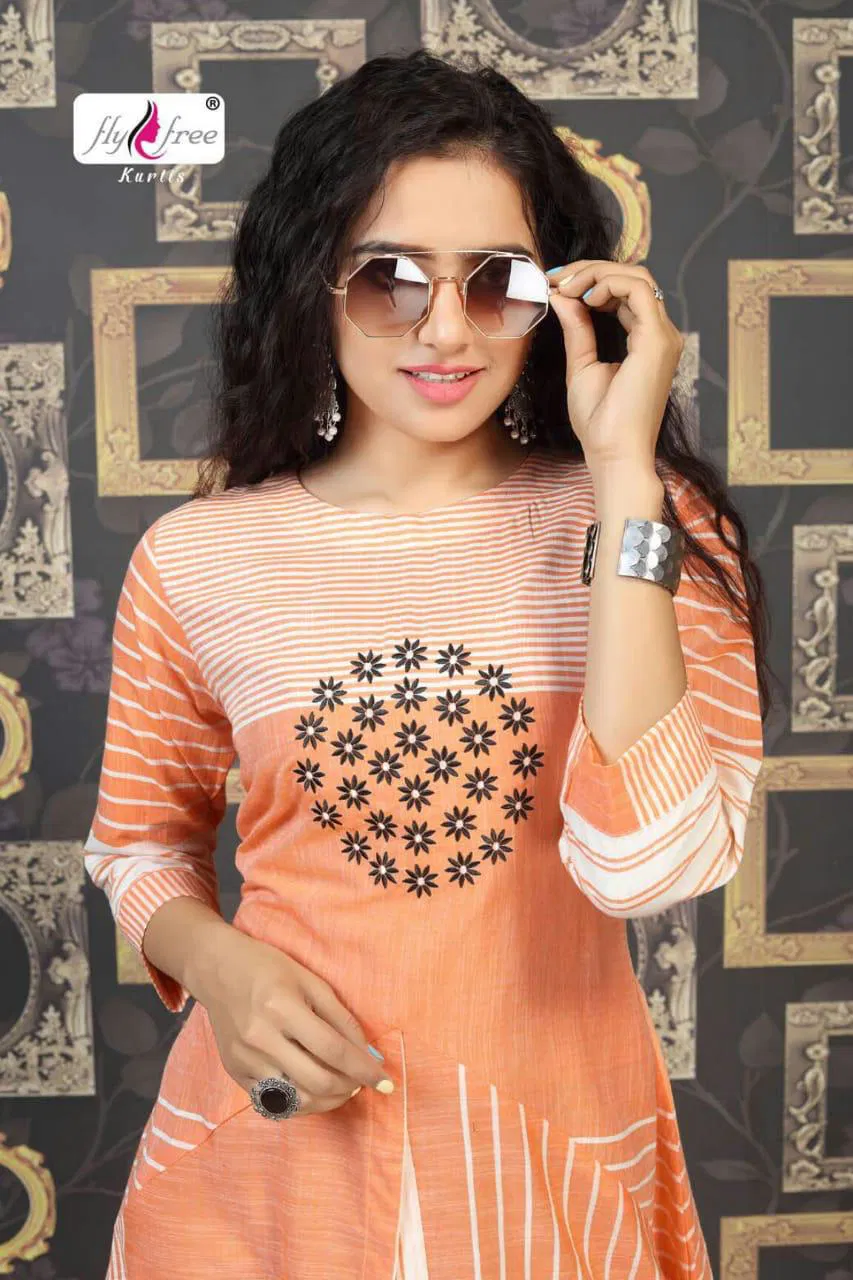 Fly Free Vamika Latest Fancy Stylish Regular Wear Heavy Rayon Designer Kurtis Collection
