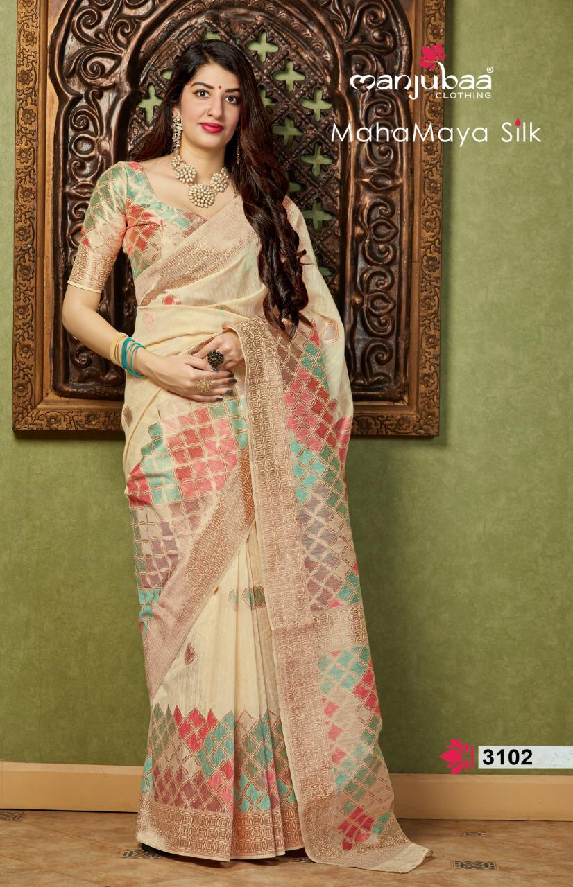 Manjubaa Mahamaya Silk Latest Designer Party Wear Silk Saree Collection 