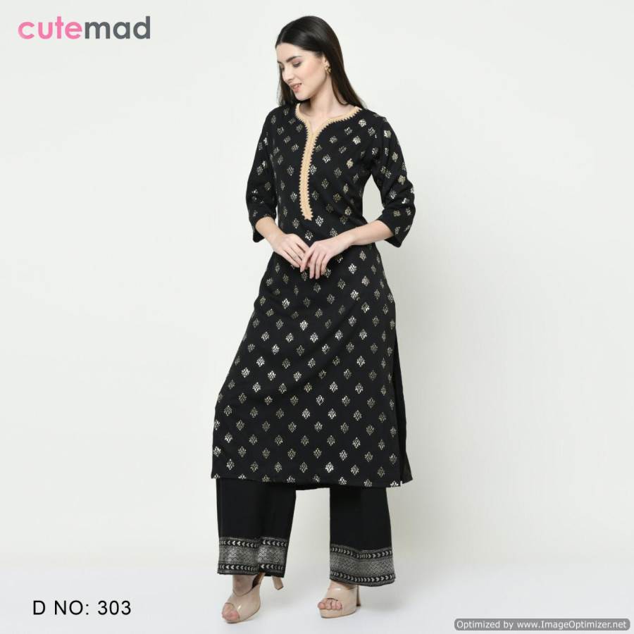 Cutemad 3 Heavy Fancy Wear American Crape Printed  Kurti With Bottom