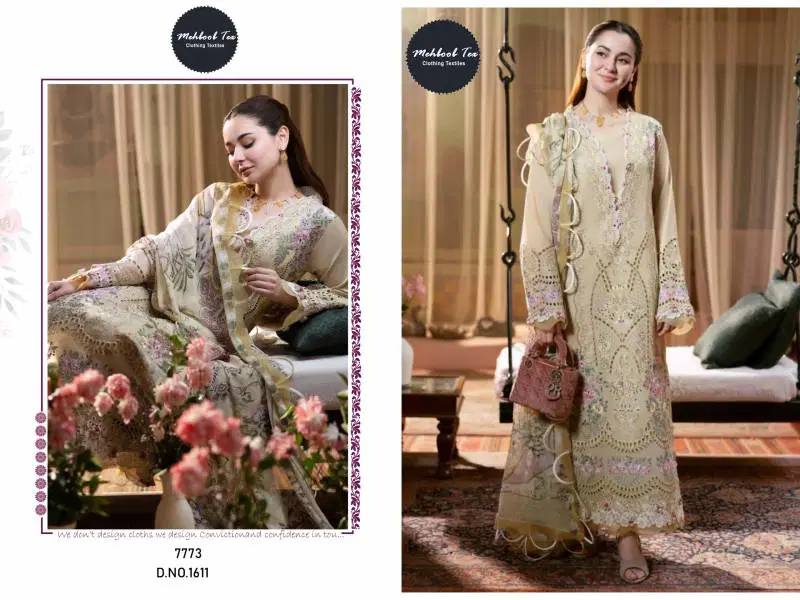 Mehboob Tex 1611 Cotton Dupatta Pakistani Salwar Suits Wholesale Price In Surat