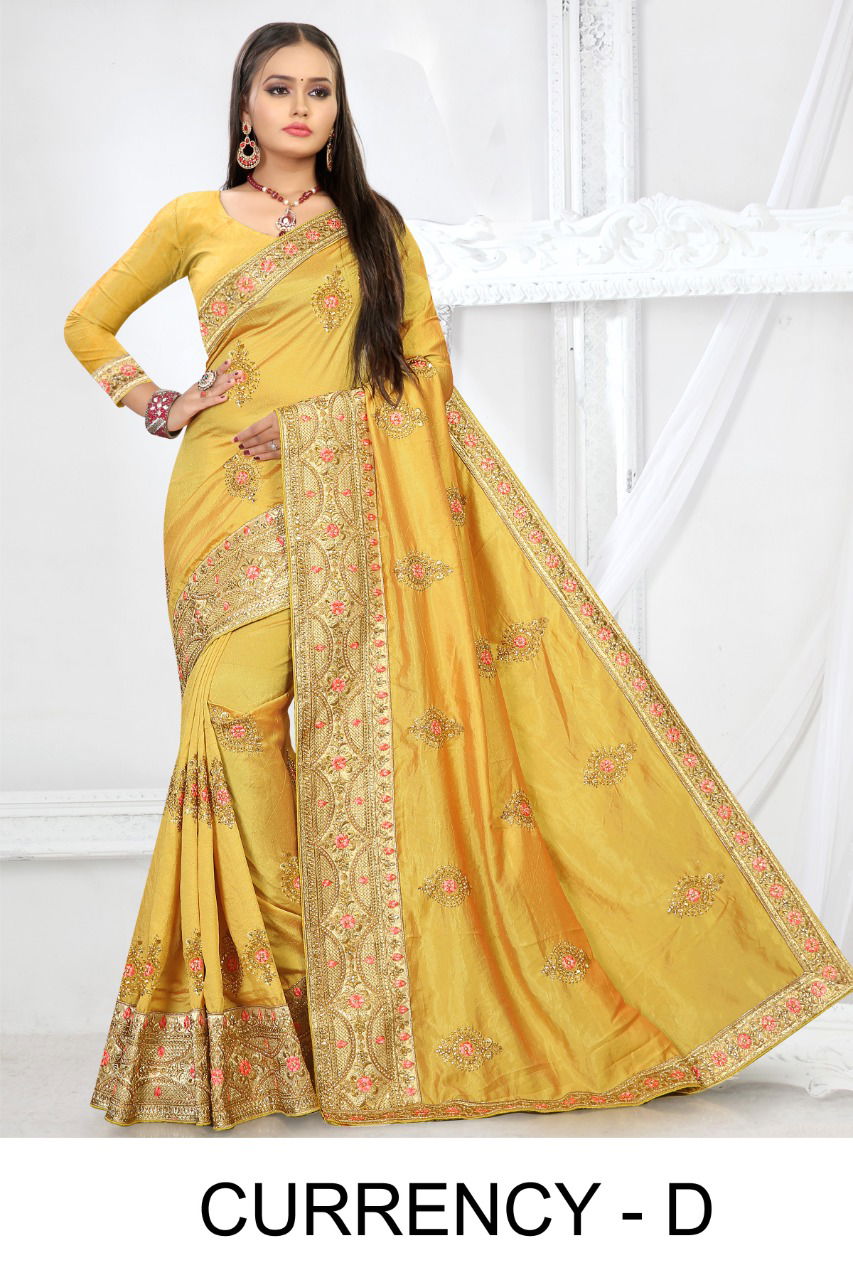 Ronisha Currency Fancy Party Wear Silk Designer Sarees Collection
