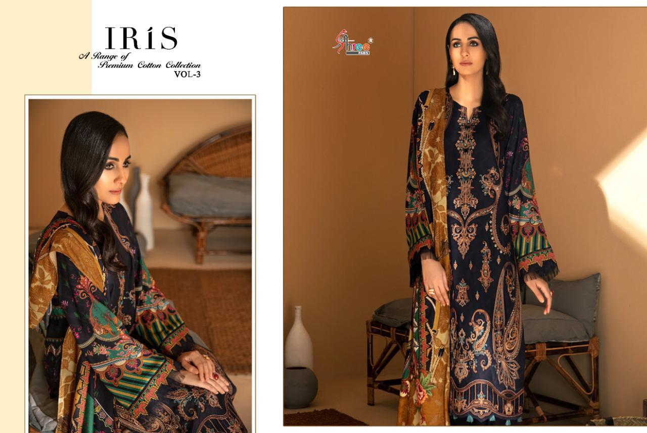 Shree Iris 3 Pure Jam Cotton print And embroidery Work  patch Top With Dupatta And Bottom Pakistani Salwar Suits Collection