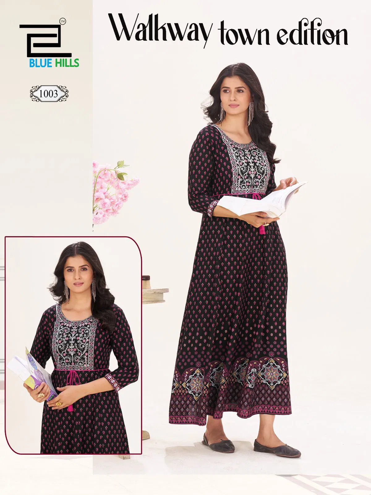 Walkway Town Edition By Blue Hills Rayon Embroidery Anarkali Kurtis Orders In India