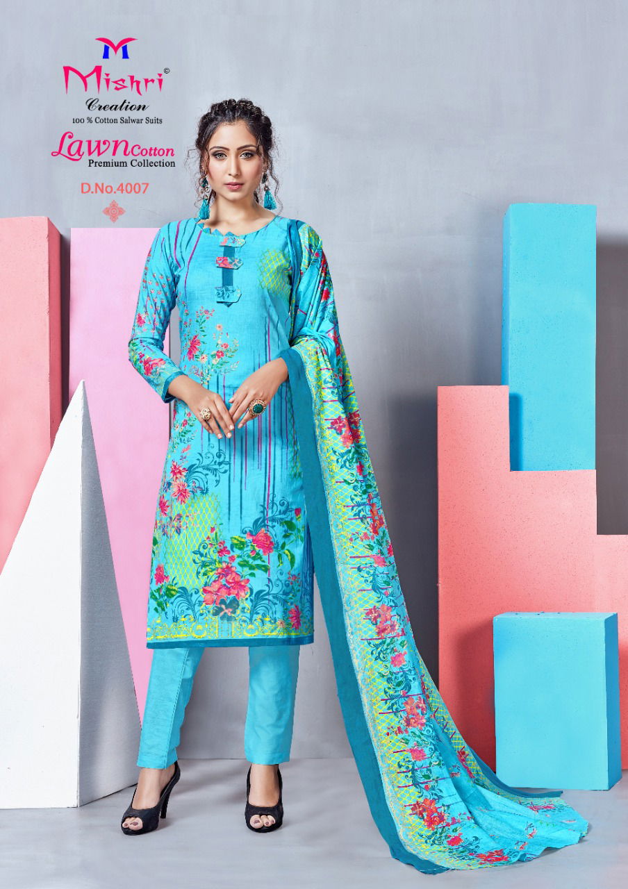 Mishri Lawn Cotton Latest Designer Casual Wear Pure Lawn Cotton Dress Material Collection 
