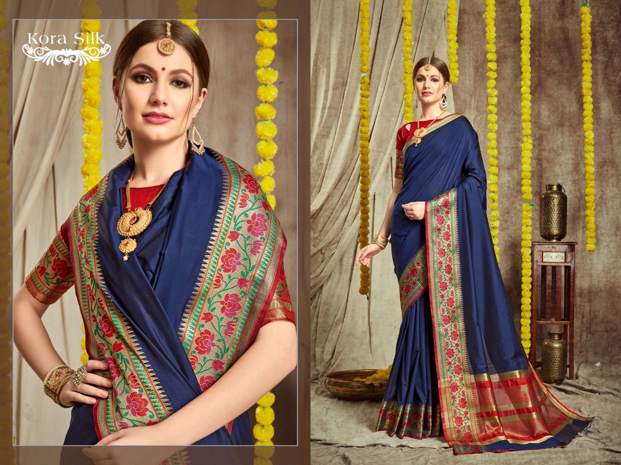 Kora Silk Latest Designer Party Wear Festive Wear Silk Saree Collection 