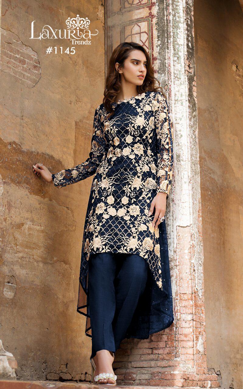 Laxuria Trendz 1145 Georgette Festive Wear Tops With Bottom Collection
