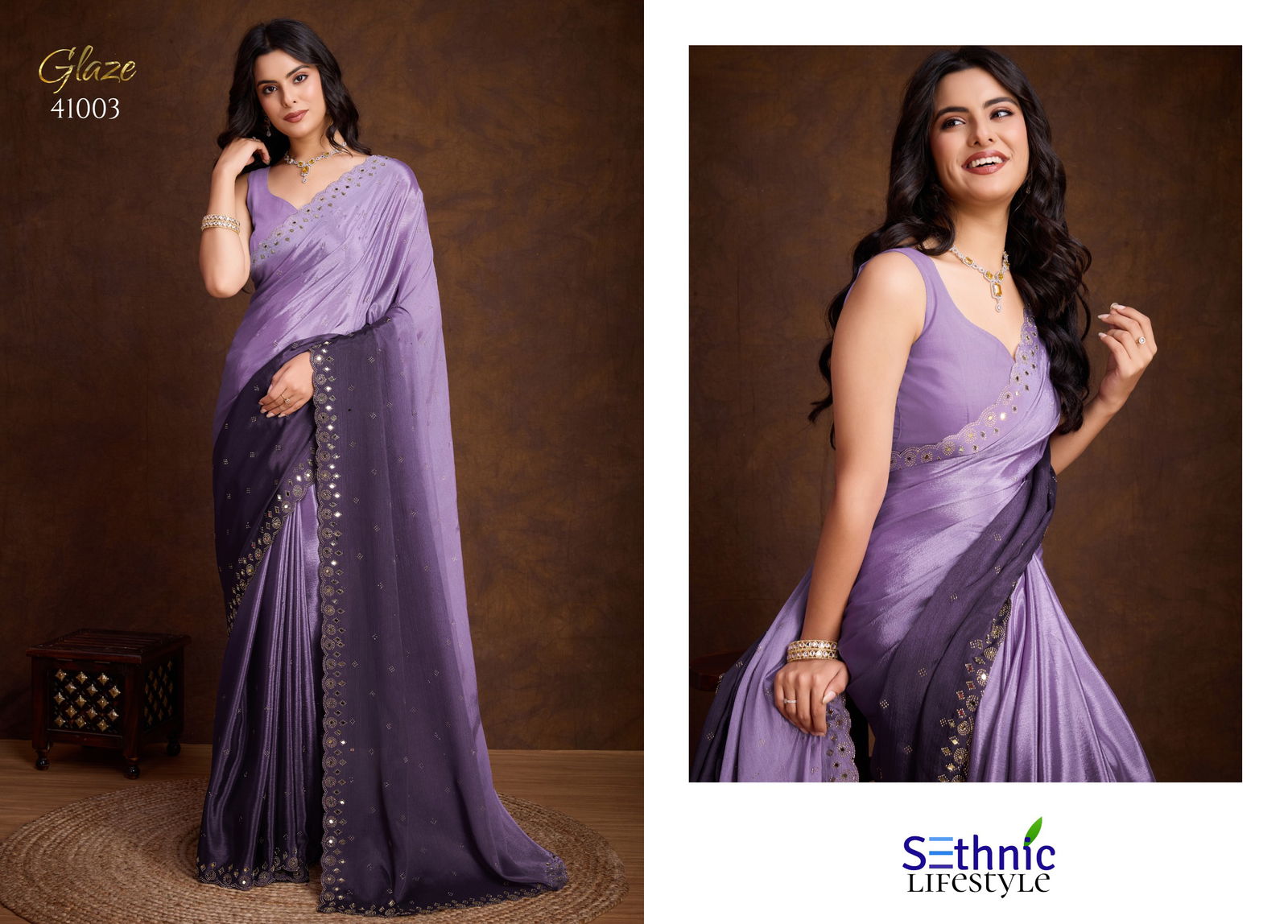 Glaze By Sethnic Chinnon Designer Saree Wholesale Price In Surat