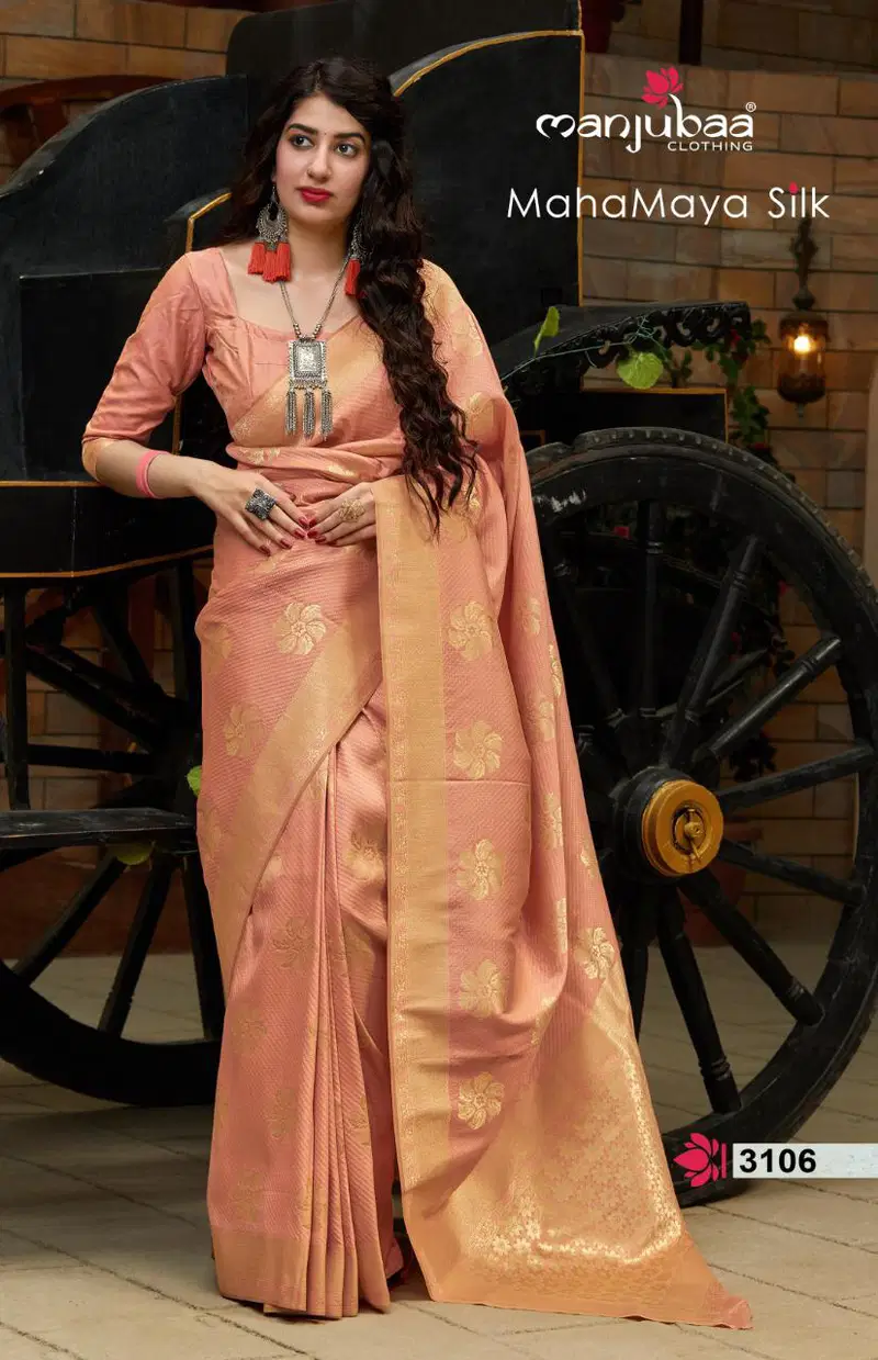 Manjubaa Mahamaya Silk Latest Designer Party Wear Silk Saree Collection 