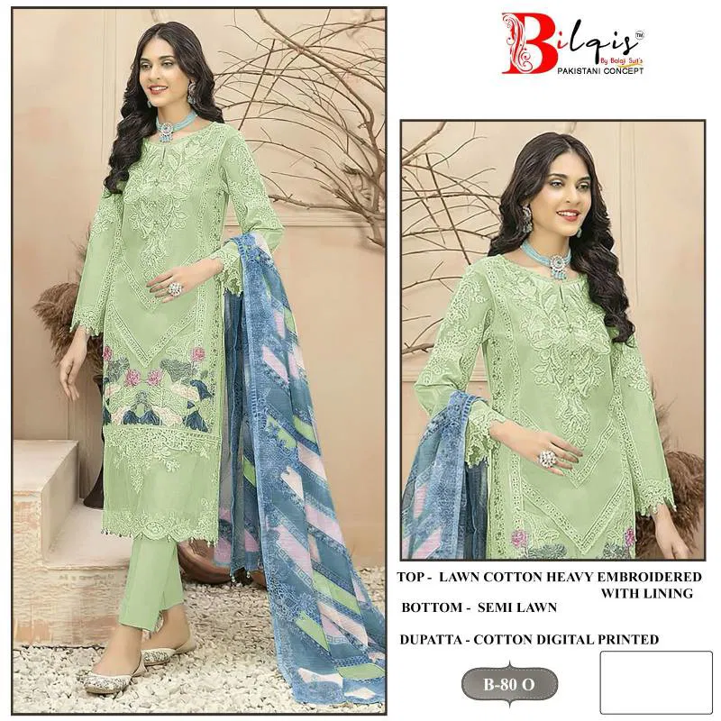 Bilqis B 80 M To P Lawn Cotton Pakistani Salwar Kameez Exporters In India