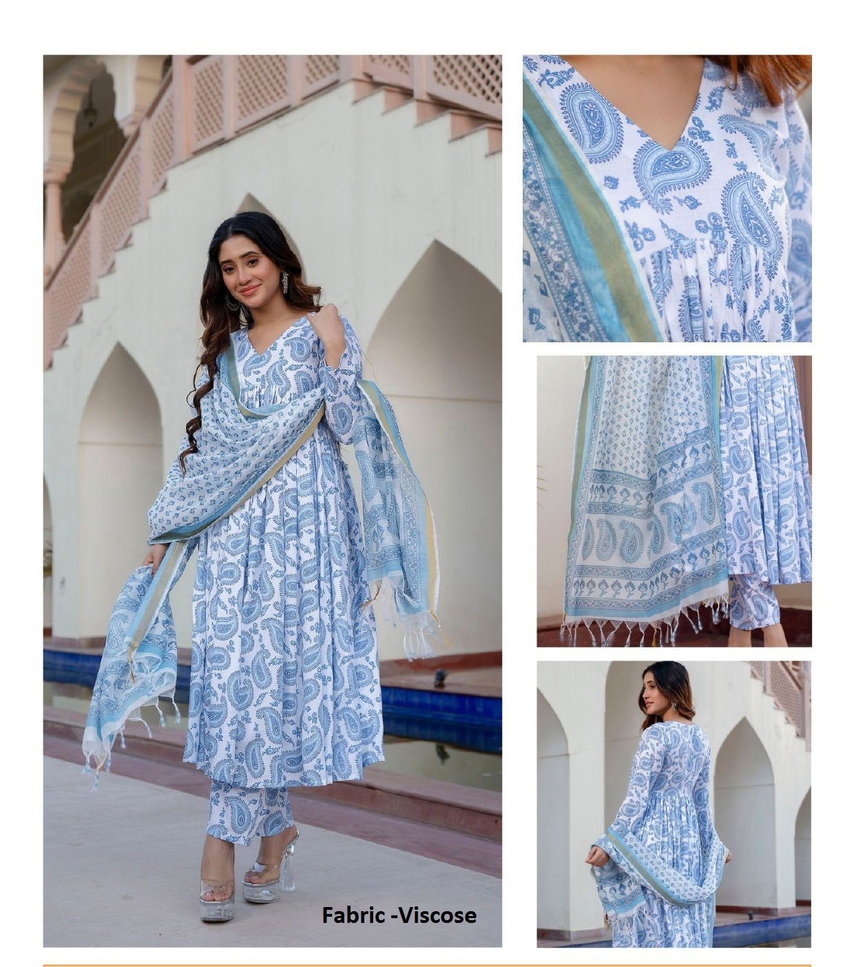 Av Latest Designer Anarkali Kurti With Bottom Dupatta Wholesale Online