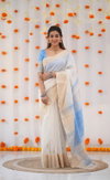 Sc Onam Linen Cotton Woven Crafted With Paisley Printed Saree Wholesale Price
