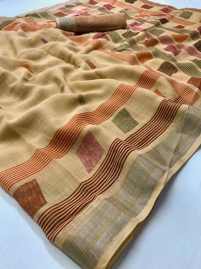 Lt New Collection Daily wear Linen Silk Saree Collection
