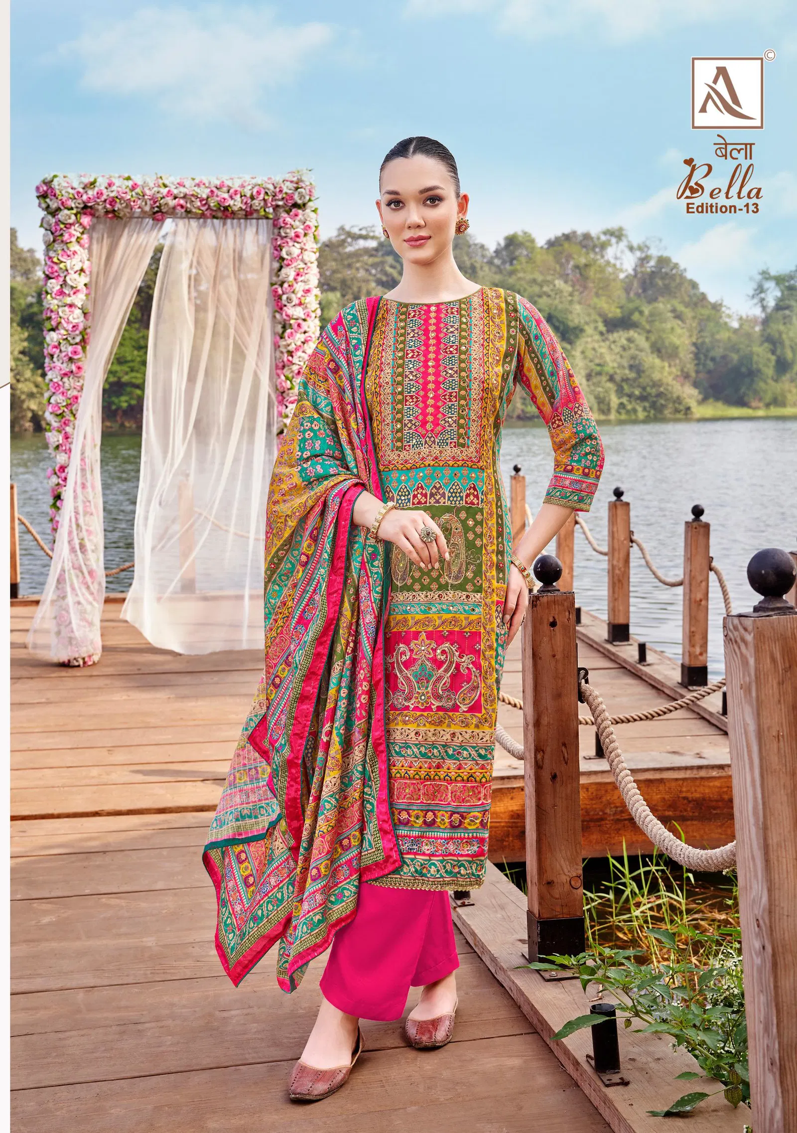 Bella 13 By Alok Suit Maslin Printed Dress Material Designer Wholesalers In Delhi