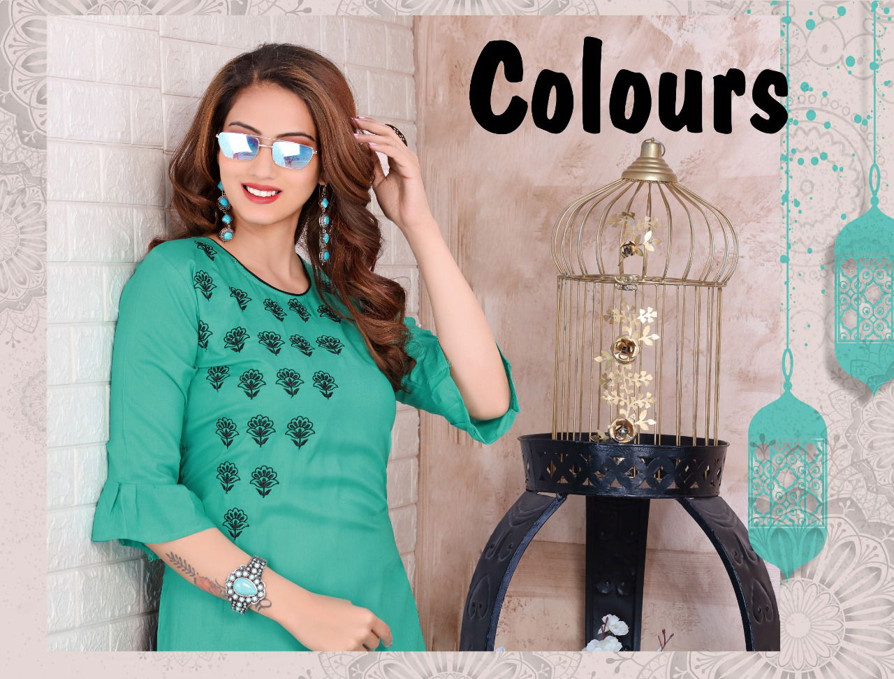 Trendy Colours Latest Fancy Designer Heavy Rayon Casual Wear Embroidery Kurti With Bottom Collection
