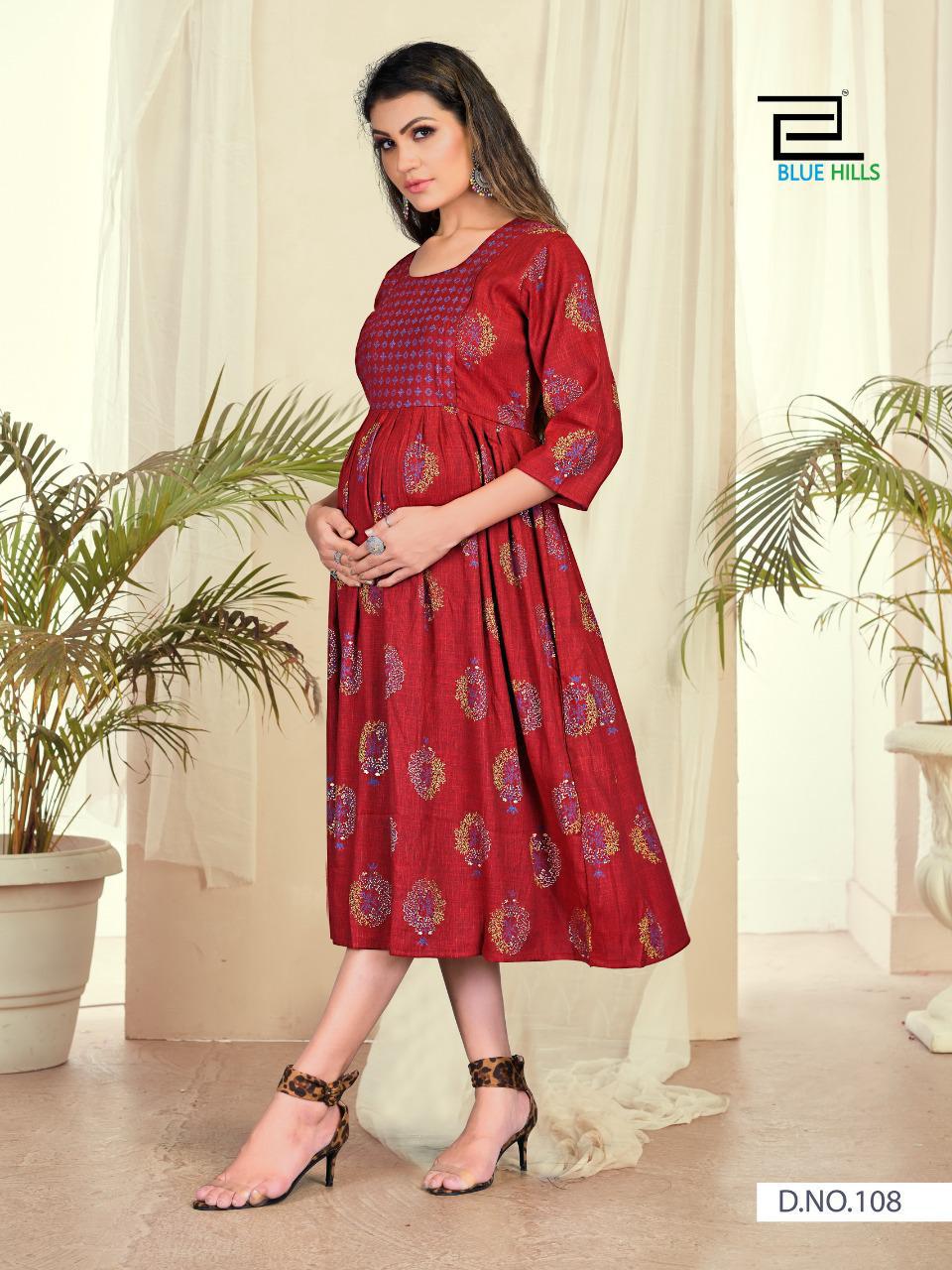 Blue Hills Good New 6 Designer Ethnic Wear Rayon Printed Long Kurtis Collection
