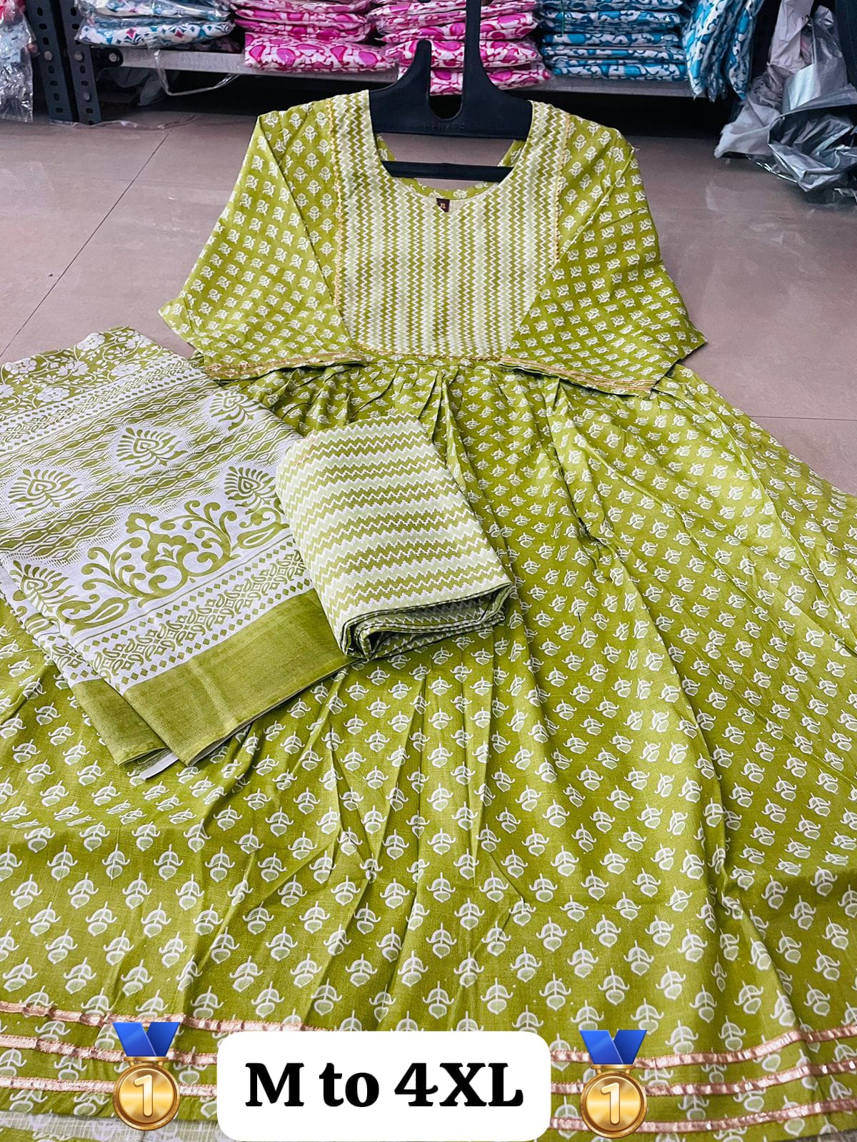 Virat Cotton Printed Anarkali Kurti With Bottom Dupatta Catalog