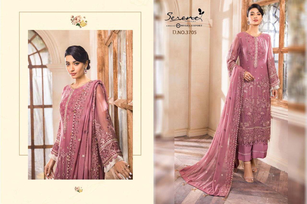 Serene Farasha Heavy Festive Wear Georgette Embroidery Pakistani Salwar Kameez Collection