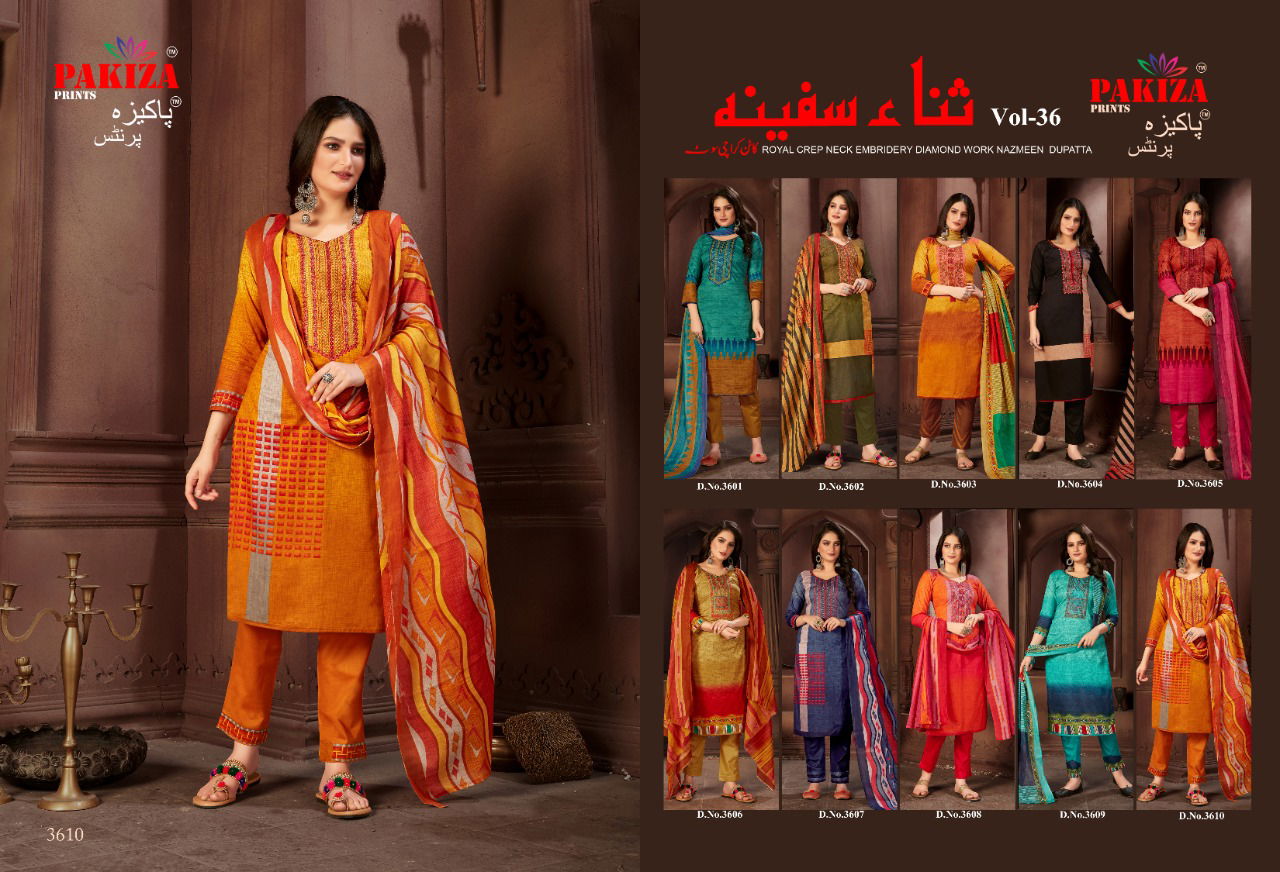 Pakiza Sana Safinaz Vol 36 Latest Designer Karachi Cotton Dress Material Collection