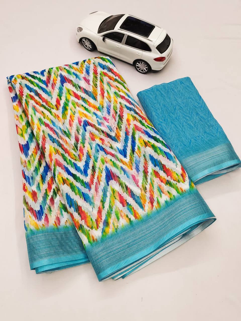 MG 279 Linen Printed Daily Wear Sarees Catalog