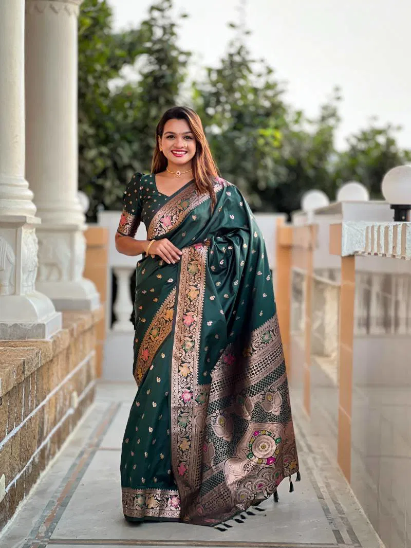 Aab Banarasi 5 Soft Banarasi Silk With Zari Weaving Saree wholesale price in surat
