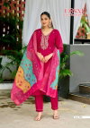 Mayree By Ossm Viscose Roman Silk Kurti With Bottom Dupatta Wholesalers In Surat