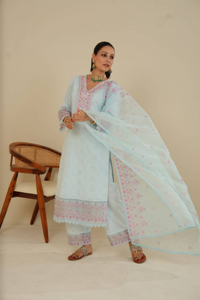 Tanyaa P 119 Designer Schiffli Cotton Kurti Bottom With Dupatta
Online Wholesale
