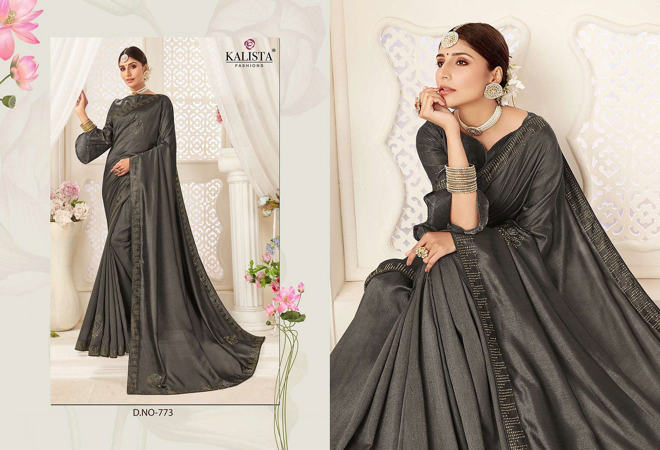 Kalista Anokhi Latest Designer Party Wear Embroidery Worked Fancy Sarees Collection