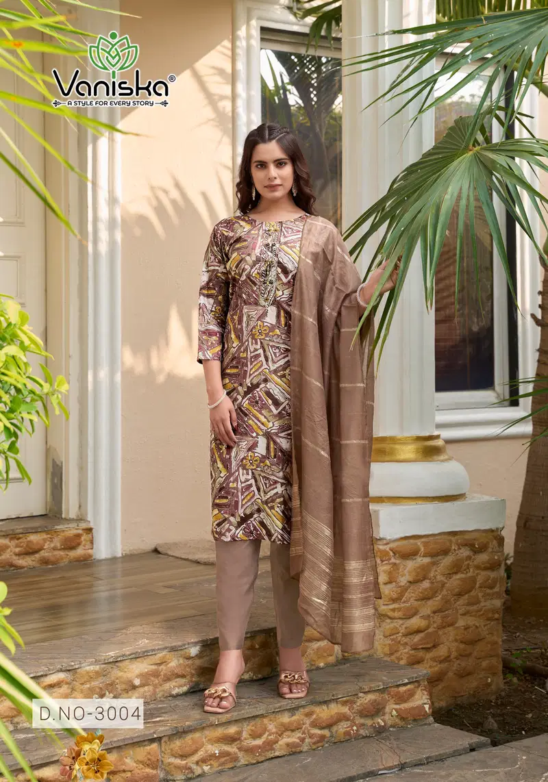 Festival Vol 3 By Vaniska Modal Chanderi Kurti With Bottom Dupatta Orders In India