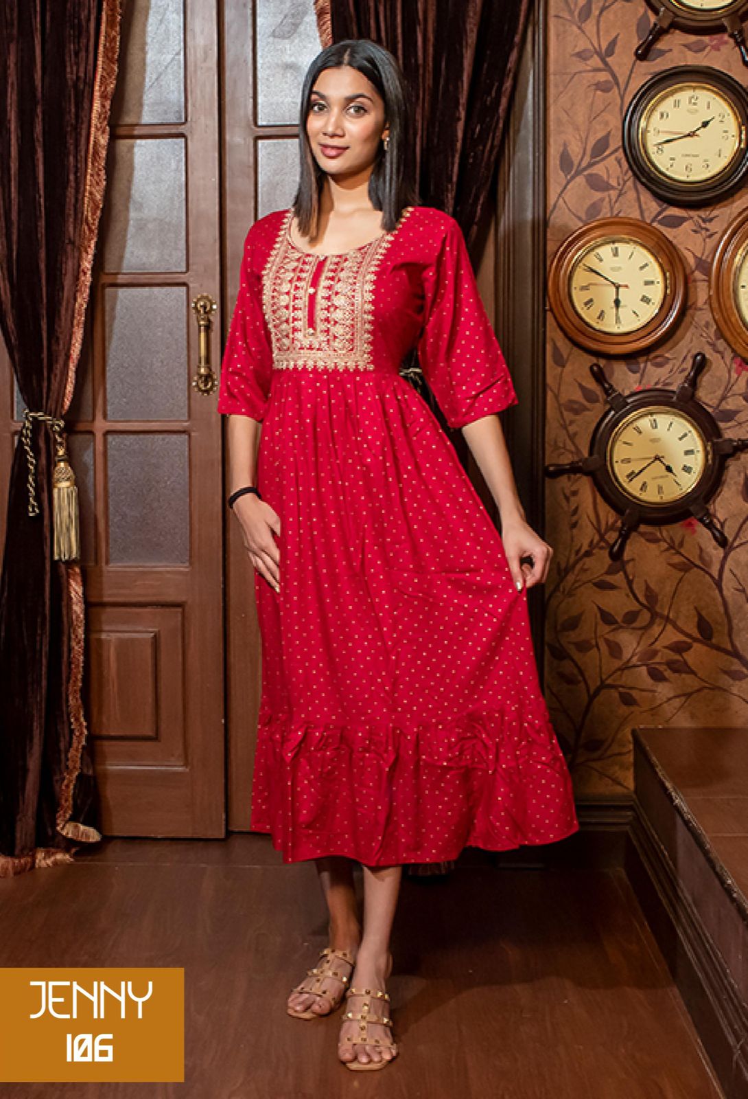 Jenny 101 New Latest Designer Ethnic Wear Long Anarkali Kurti Collection
