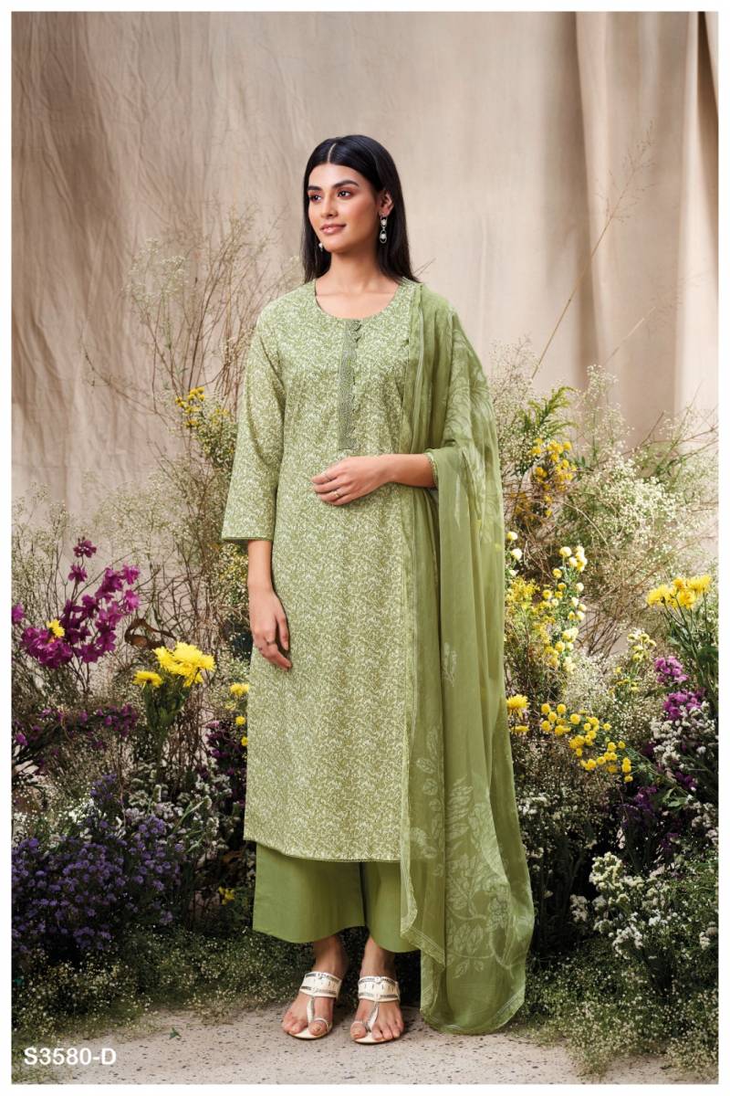 Manvika By Ganga Cotton Printed Embroidered Salwar Suit Wholesale Online