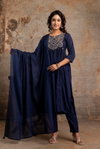 Naisha K 357 A Line Embroidery Work Kurti With Pant And Dupatta Wholesale In India