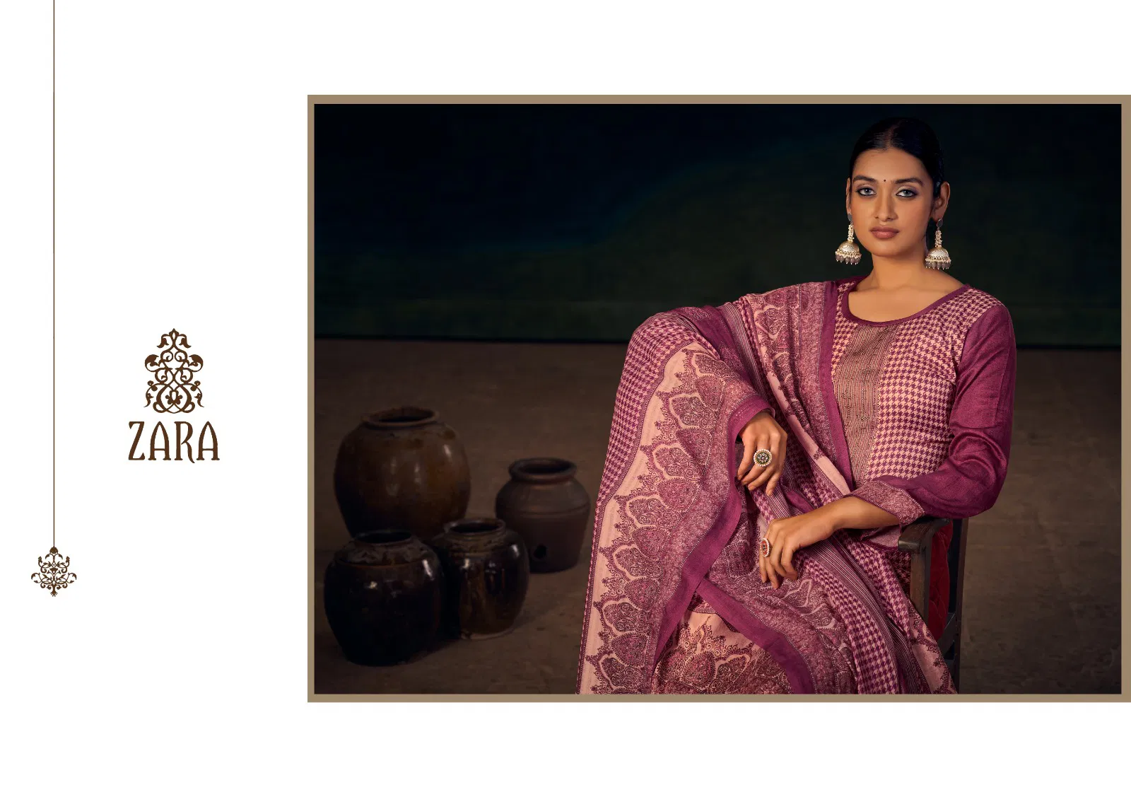 Zara Jam Stain Digital Printed Dress Material Catalog