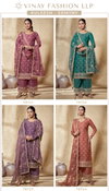 Gemiiny By Vinay Kuleesh Gold Silk Bulk Designer Salwar Suits Orders In India