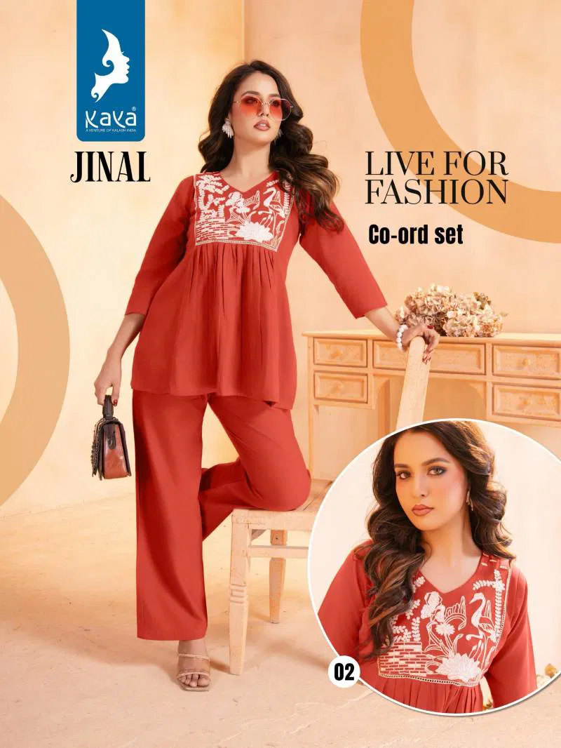 Jinal By Kaya Cotton Flex With Work Co Ord Set Wholesale Online