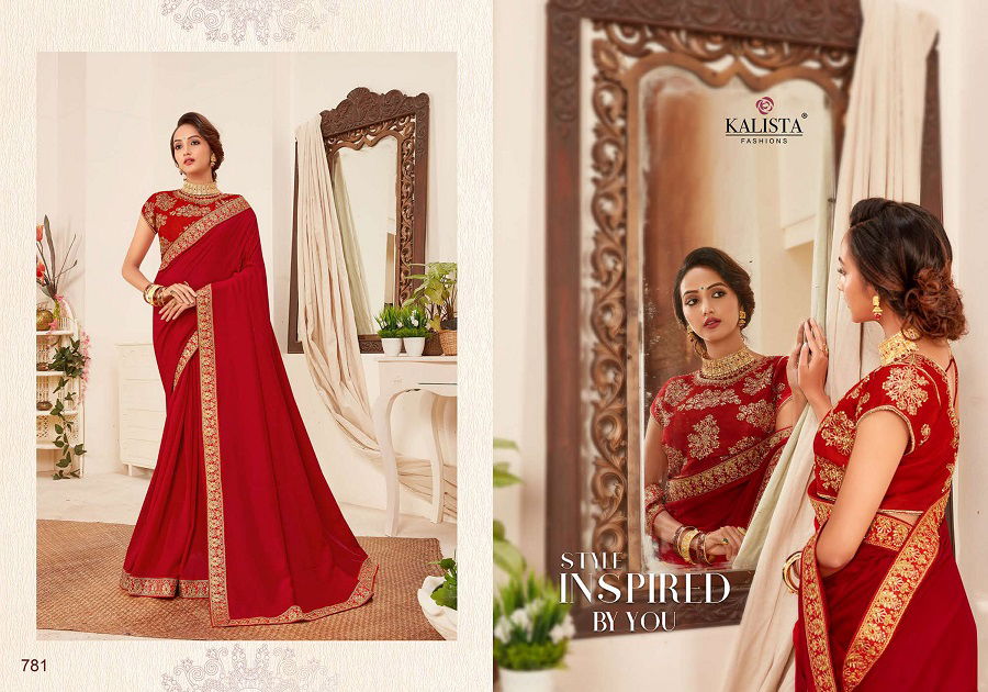 Kalista Dollar Latest Designer Collection Fancy Wedding Wear vichitra silk Embroidery Worked Sarees