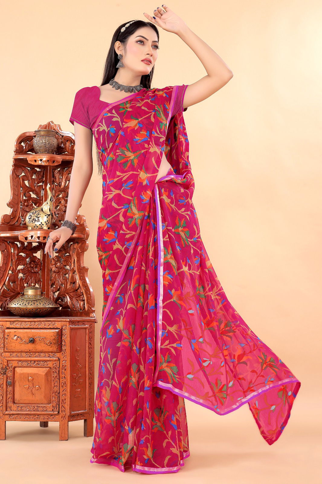 Swati Synthetic Daily Wear Chiffon Printed Sarees Catalog