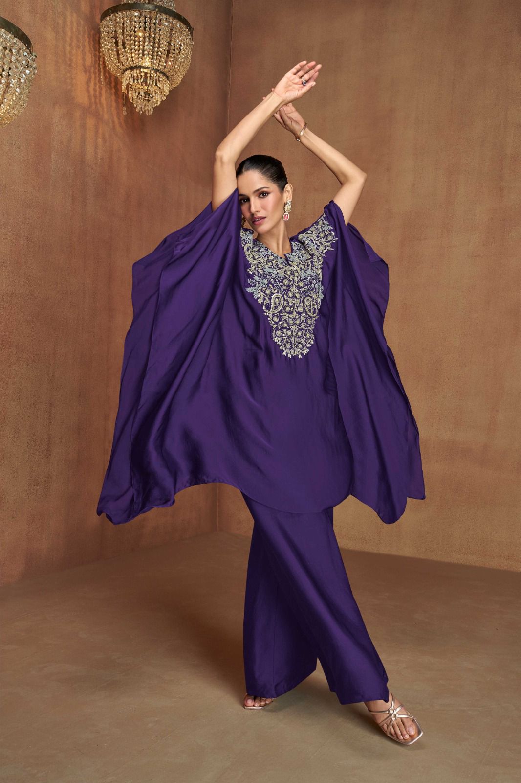 Florence Vol 2 By Gulkayra  Silk Indo Western Top & Palazzo Supplier In India