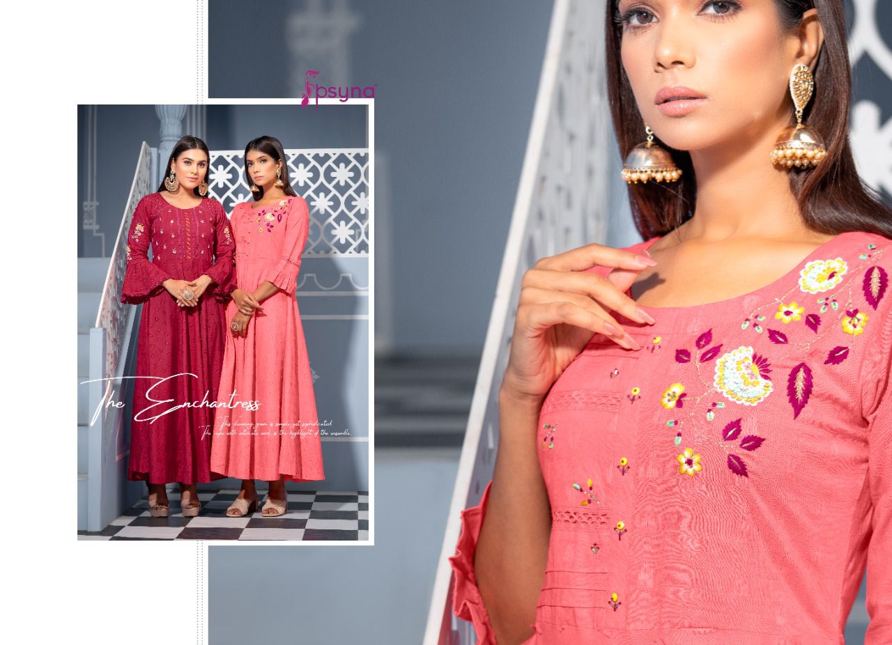 Psyna Precious 4 Fancy Party Wear Rayon Long Designer Kurti Collection