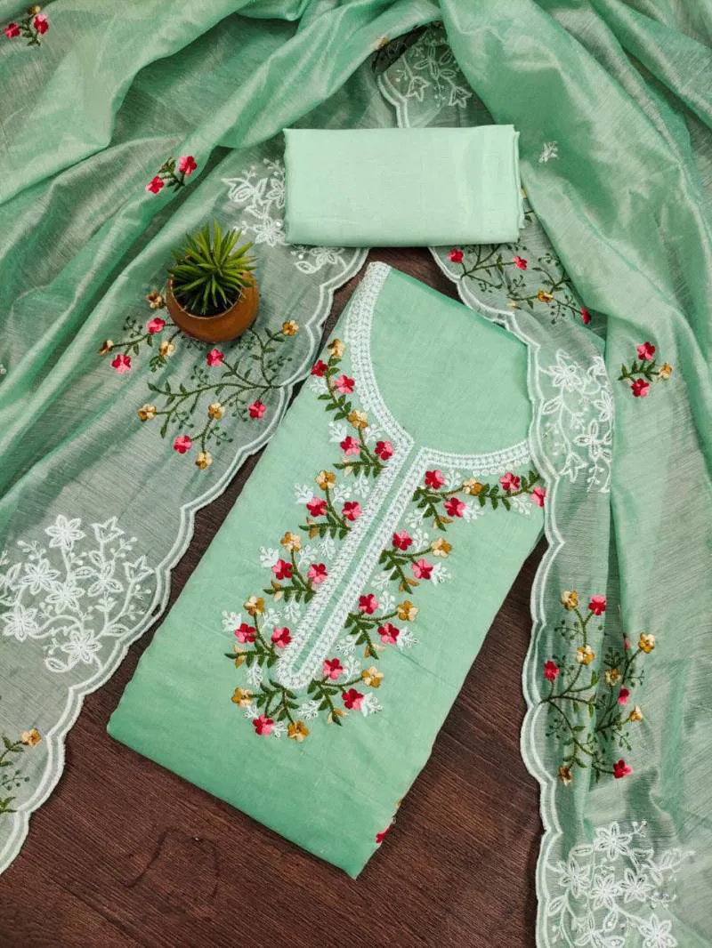 Color Set 9071 Stylish Chanderi Cotton Dress Material Bulk Orders In India