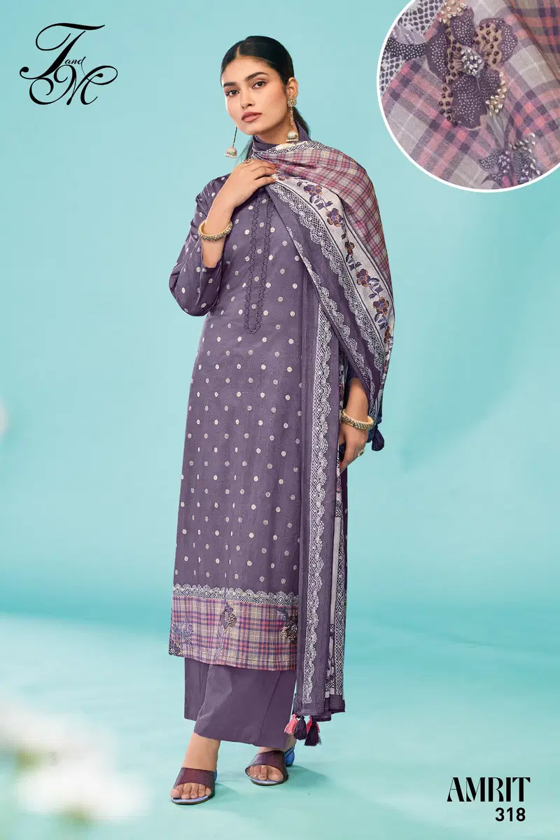 Amrit By T&M Lawn Cotton Dress Printed Material Suppliers In India