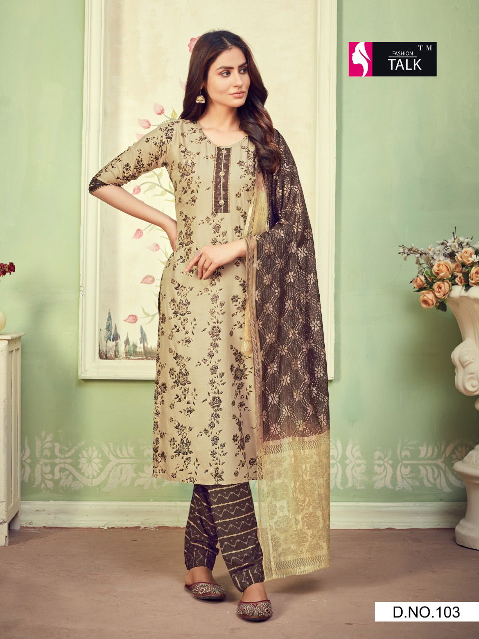 Ft Cherry 1 Latest Fancy Designer Ethnic Wear Rayon Foil Printed  Ready Made Salwar Suit Collection
