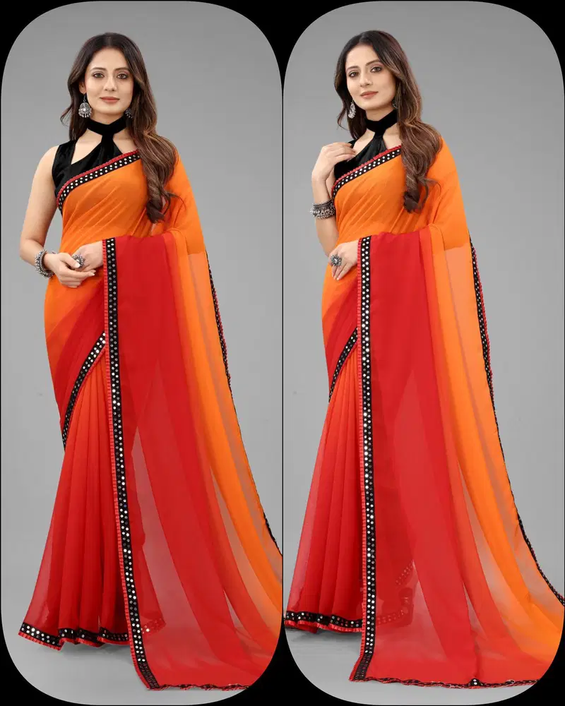 Aab Georgette Two Shaded Sequence Wholesale Saree in India