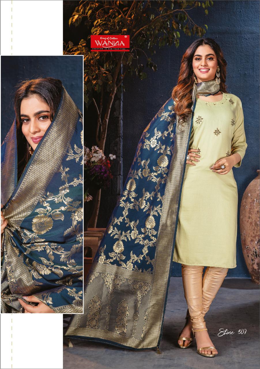 Wanna Shine 3 Fancy Casual Wear Designer silk Kurti With Dupatta Collection