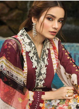 Asifa Nabeel Latest Designer Karachi Pure Lawn Cotton Dress Material Collection With Pure Cotton Mal Mal Dupatta