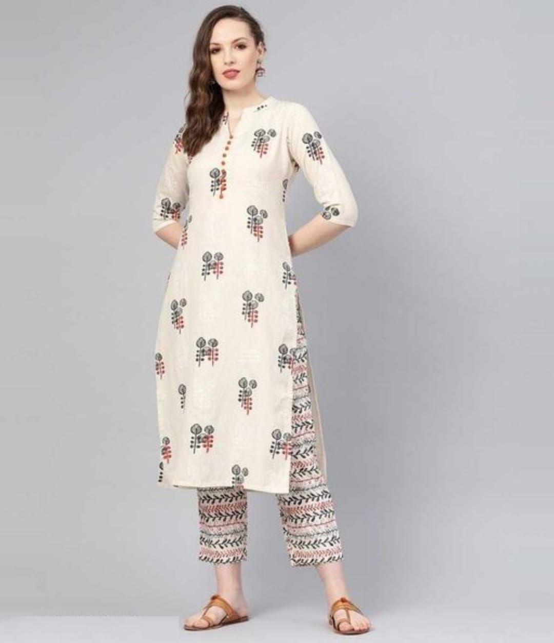 Vt Designer Cotton Printed Kurti With Bottom Catalog