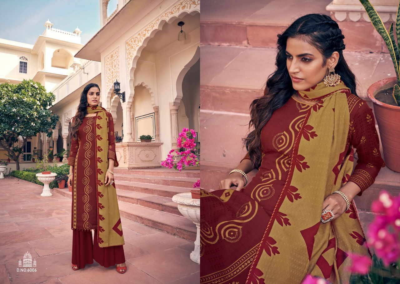 Azara Kenza Latest Pure cambric cotton designer prints with Swarovski work Top With Four Side Dupatta Dress Material Collection

